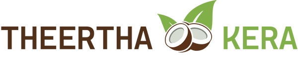 Logo of TheerthaKera with text and coconut graphics